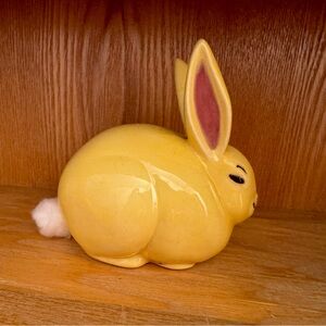Ceramic bunny / cotton ball holder / easter decoration